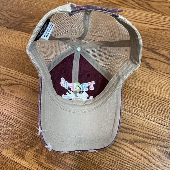 Katydid Tropic Like It's Hot‎ Trucker Hat Distressed Summer Baseball Cap - Picture 5 of 6